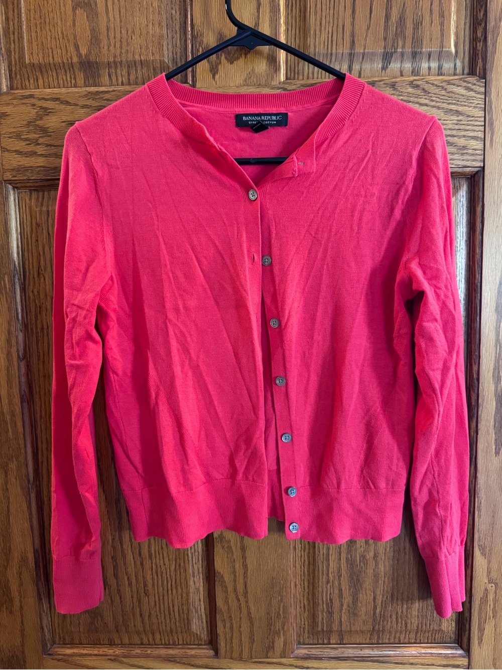 Banana Republic Coral-Pink Button-Up Women's Cardigan